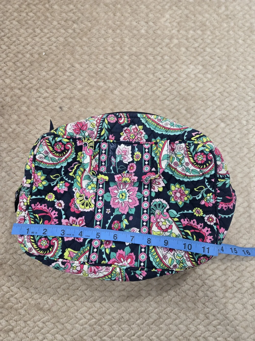 Vera Bradley Grand Cosmetic Bag Floral Quilted Travel Case